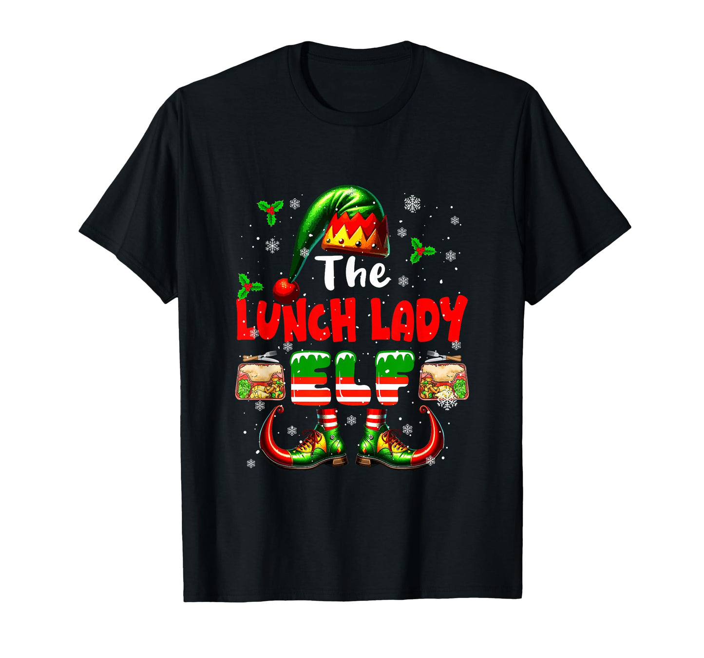 The Lunch Lady Elf Christmas Job Team Matching Parties T-Shirt