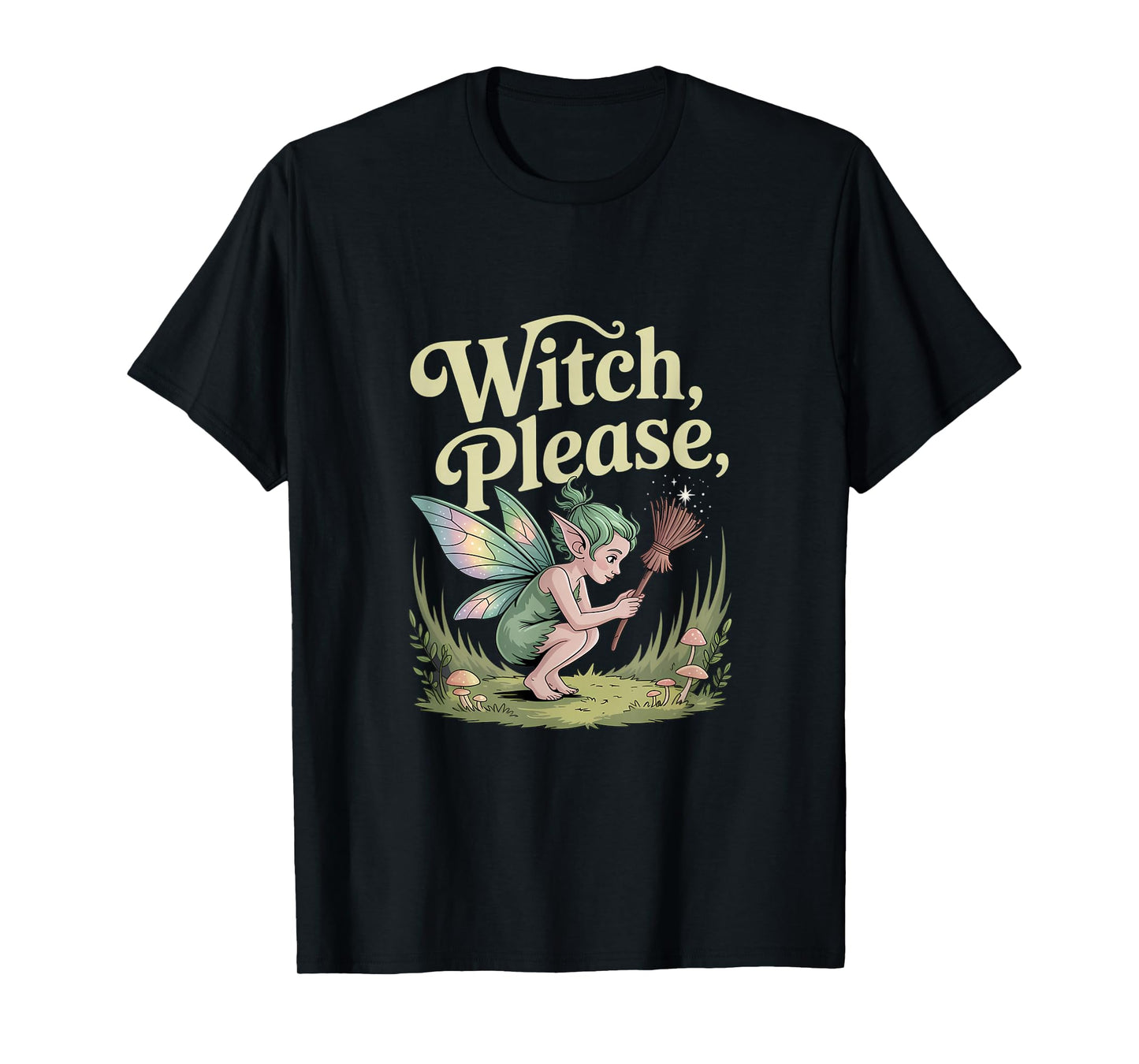 Witch Halloween Fairy Whimsy Magic Broomstick T-Shirt