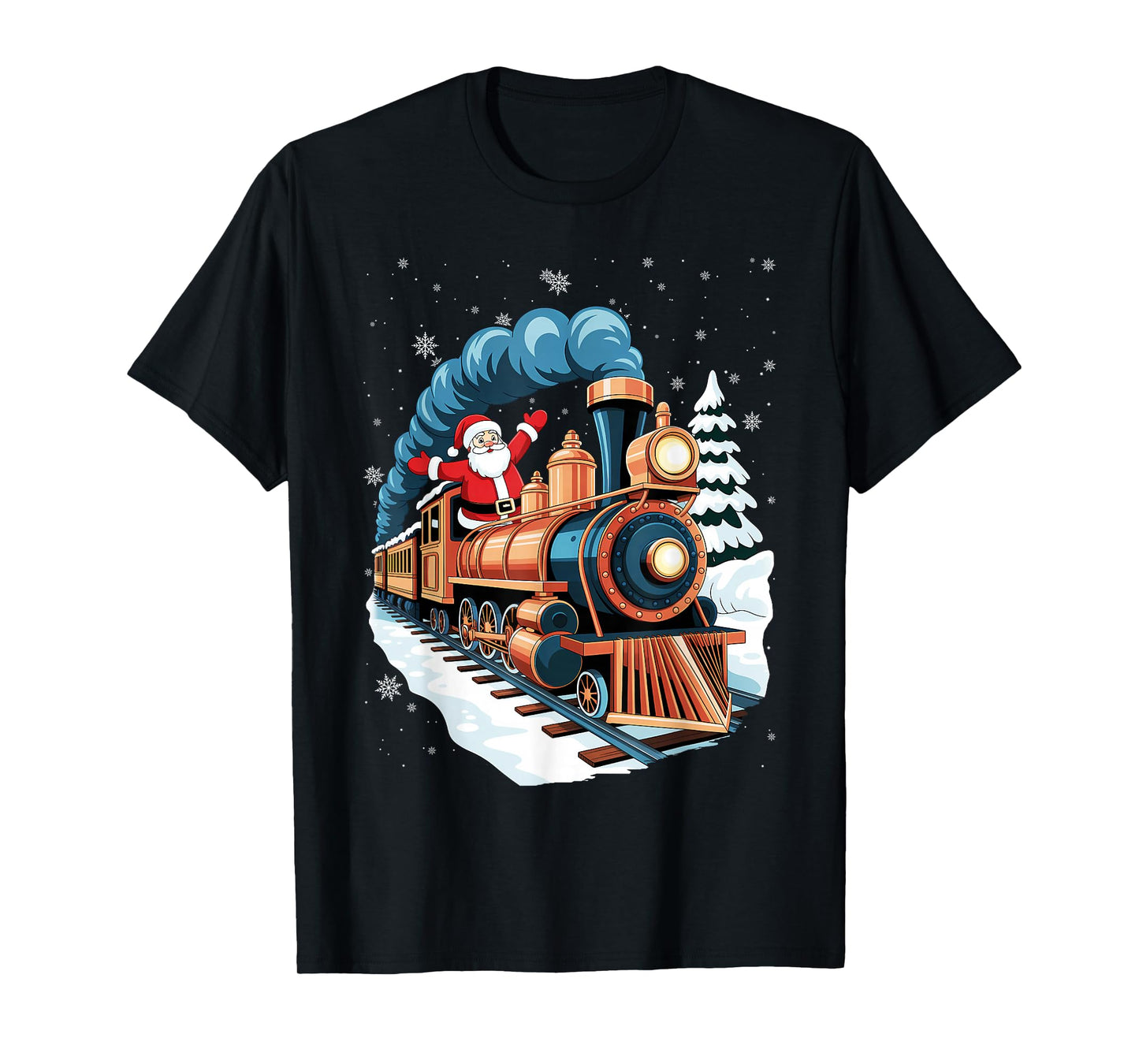 Locomotive Train Santa Hat Christmas Pajama Cool X-Mas T-Shirt