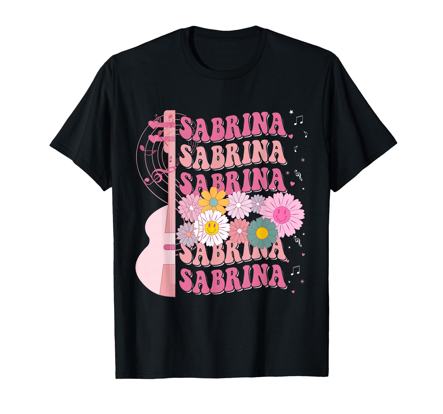 Girl Retro Sabrina Groovy Flower Name Personalized 80's T-Shirt
