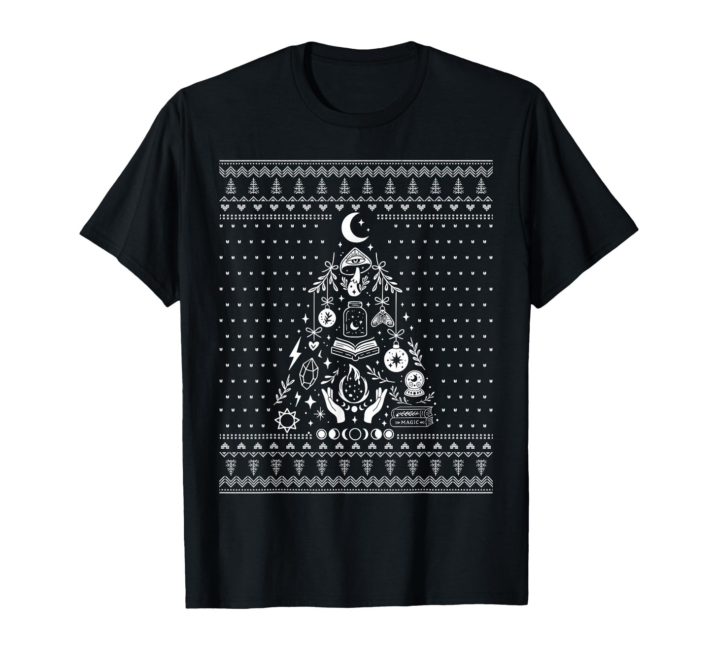 Witchy Christmas Tree Witchcraft Wicca Ugly Sweater T-Shirt