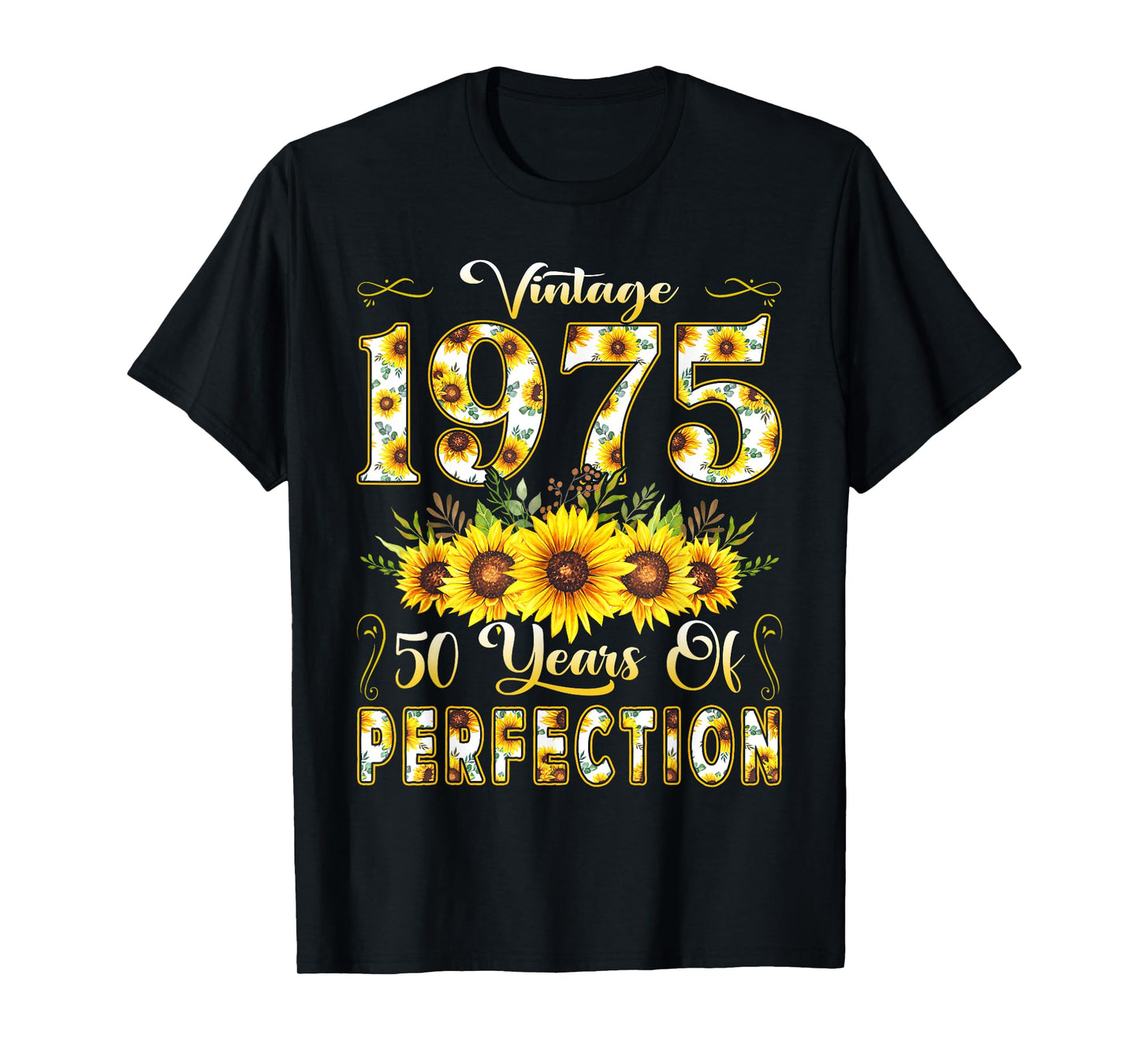 50 Year Old Vintage 1975 Sunflower 50th Birthday Girl Women T-Shirt