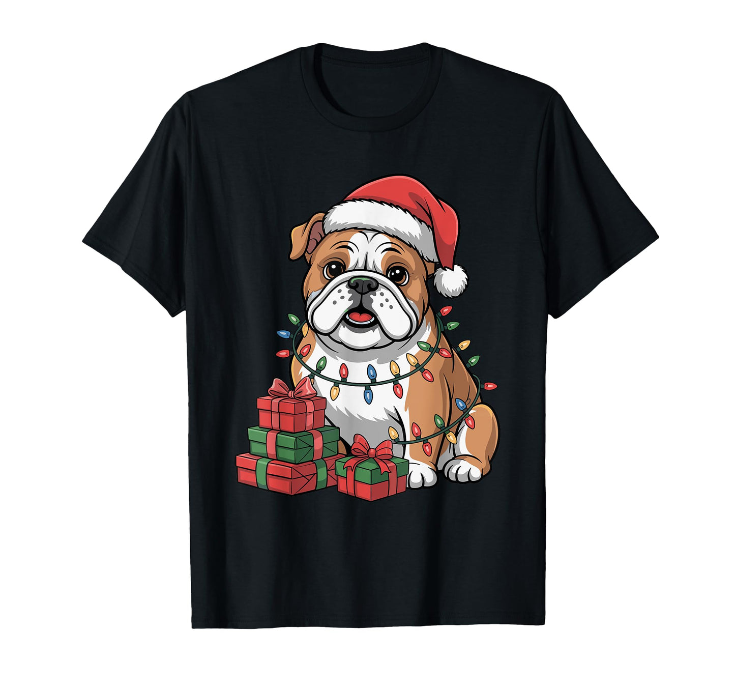 Cute Bulldog Christmas Xmas Design Funny Dog Lover Holiday T-Shirt