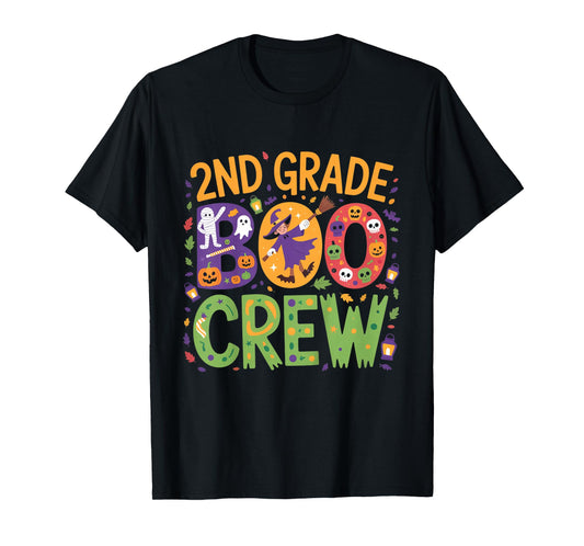 2nd Grade Boo Crew Halloween Outfit for School Teachers Kids T-Shirt