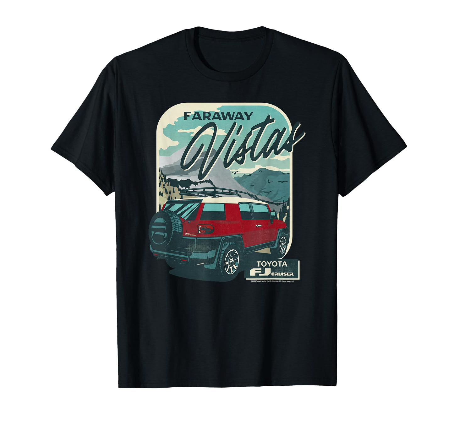 Toyota Iconic FJ Cruiser Faraway Vistas Vintage Big Poster T-Shirt