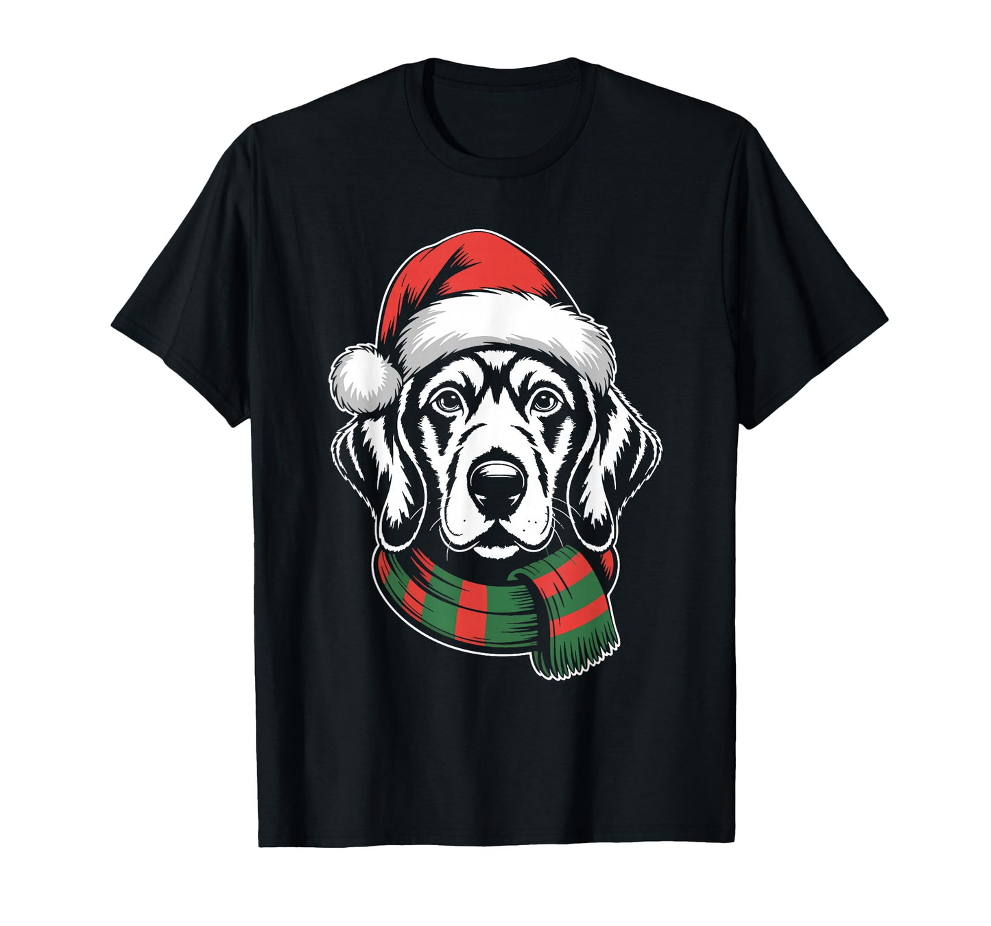Vizsla Dog Xmas Santa Hat Scarf Christmas Costume T-Shirt