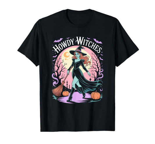 Howdy Witches Witch Halloween Costume Spooky Season Womens T-Shirt