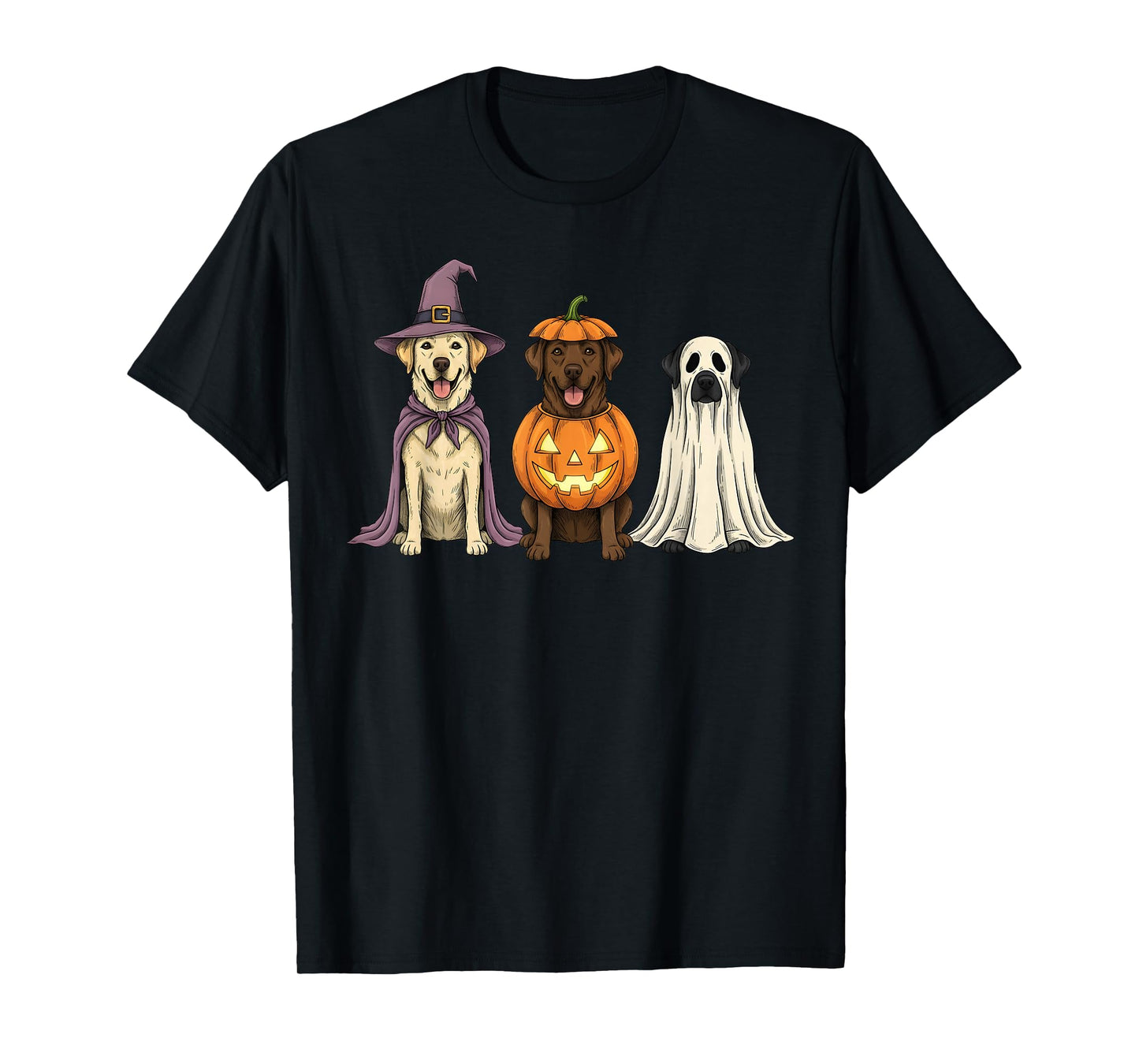 Spooky Ghost Labrador Retriever Pumpkin Halloween Dog Lover T-Shirt