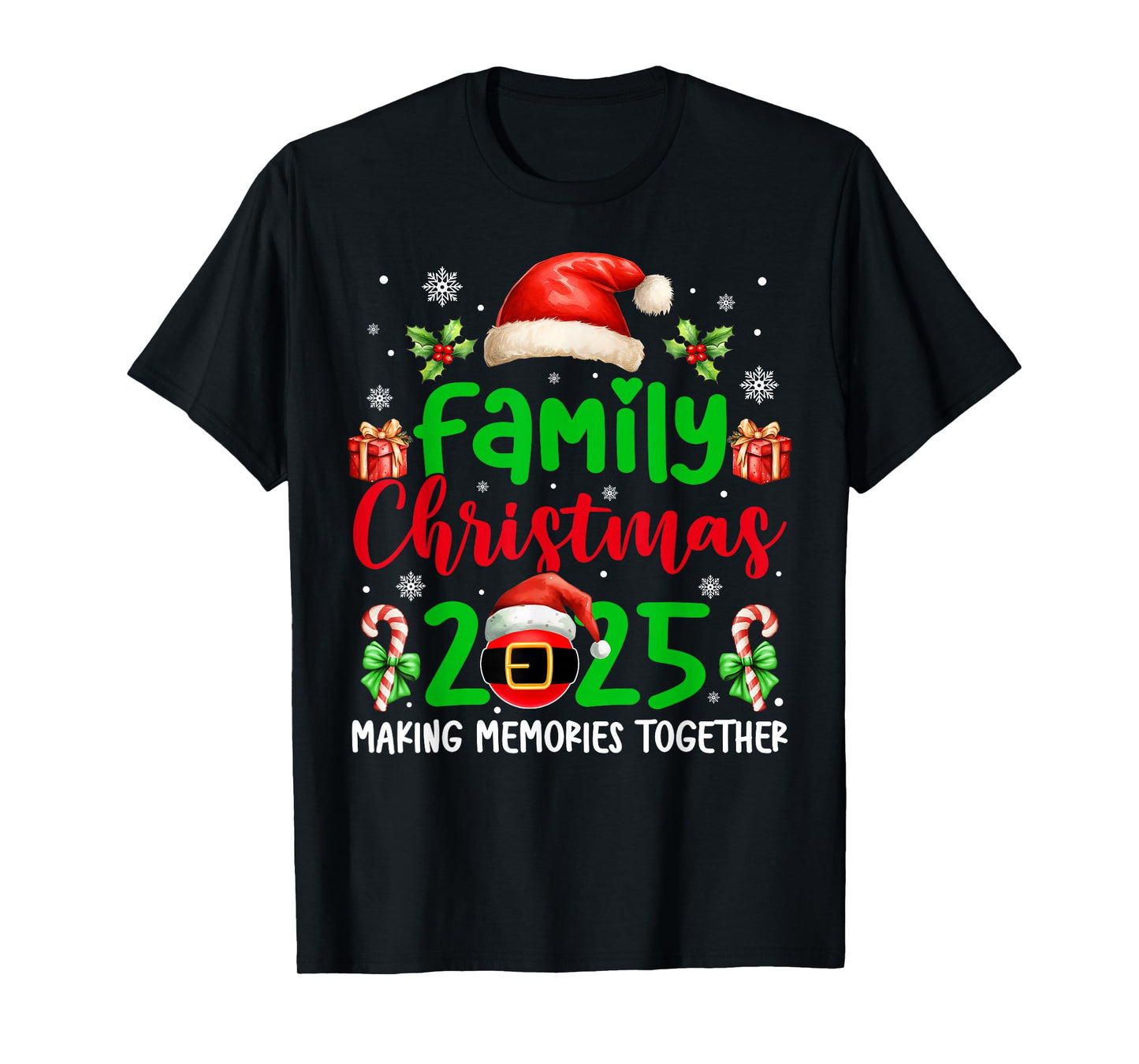Family Christmas 2025 Matching Xmas Squad Santa Group Outfit T-Shirt