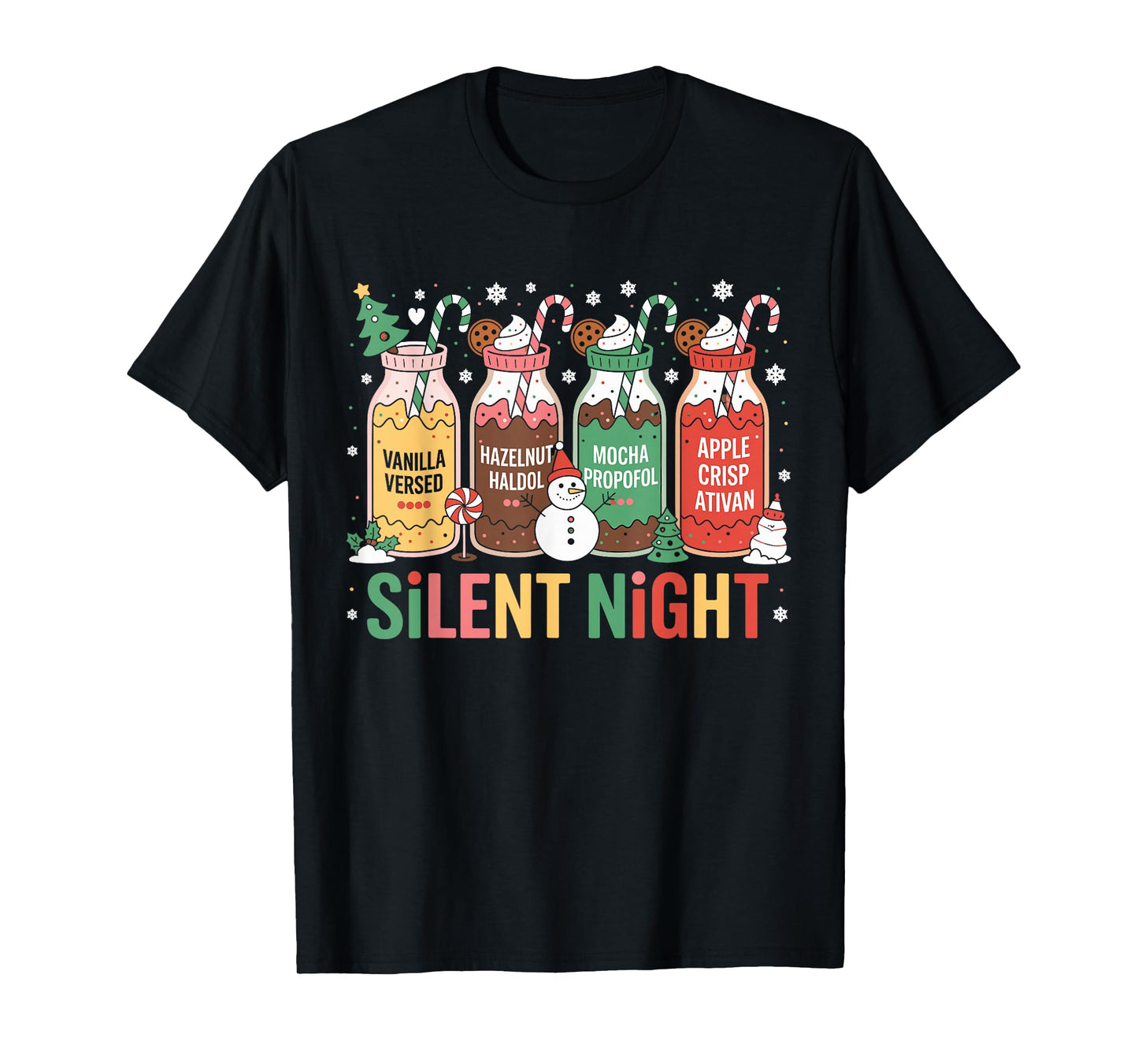 Funny Santa Propofol Silent Night ICU Nurses Merry Christmas T-Shirt