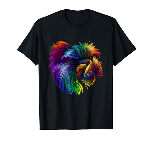 Tropical Colorful Fish Illustration Novelty Graphic Designs T-Shirt