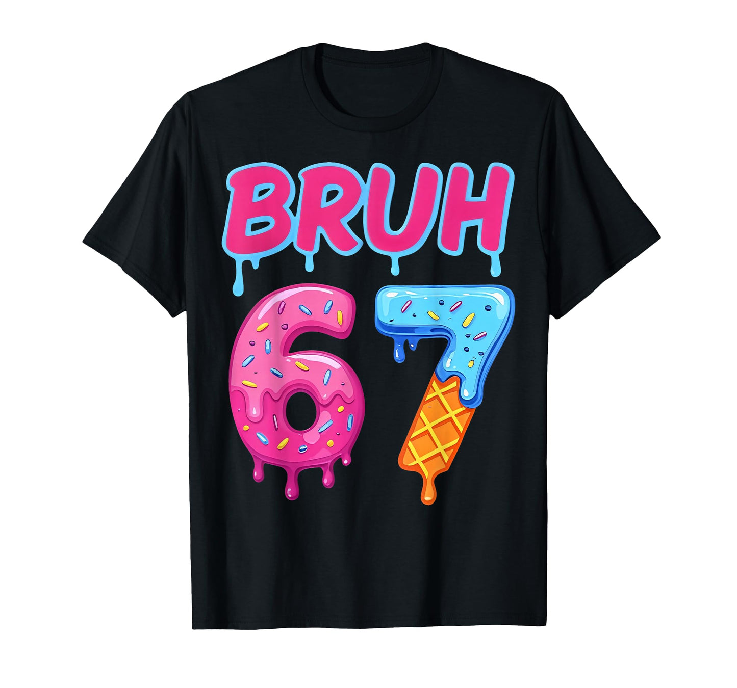 Retro Bruh 67 Meme Vintage Gift for Men Women Kid Boy Girl T-Shirt