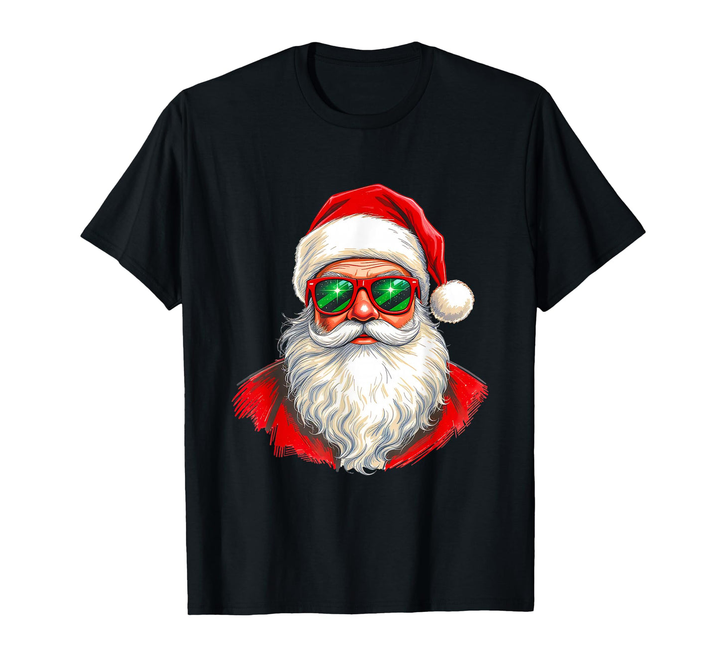 Cool Santa Claus Face Retro Sunglasses Christmas Men Boys T-Shirt