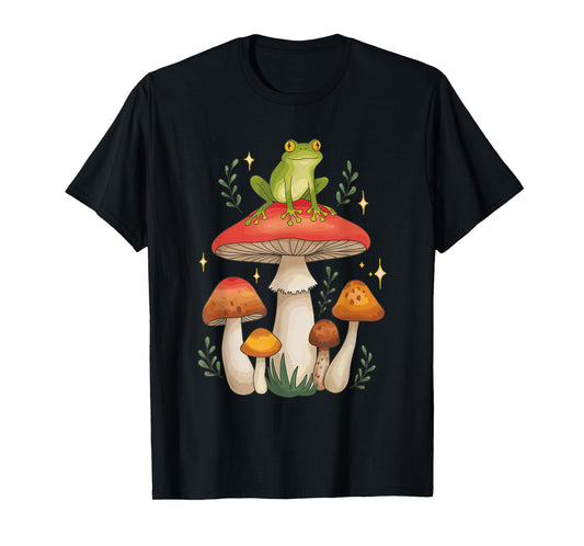 Whimsical Cottagecore Frog Mushroom Vintage T-Shirt