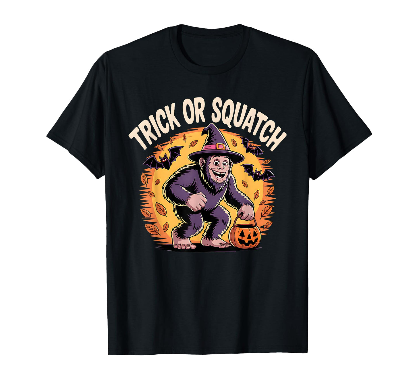 Trick or Squatch Funny Bigfoot Halloween T-Shirt