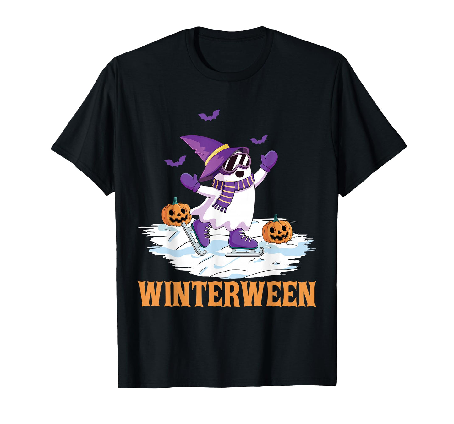 Winterween Witch Ghost Winter Halloween Christmas T-Shirt