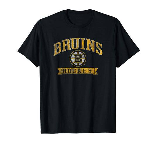 Boston Bruins Vintage Hockey Dark Heather T-Shirt