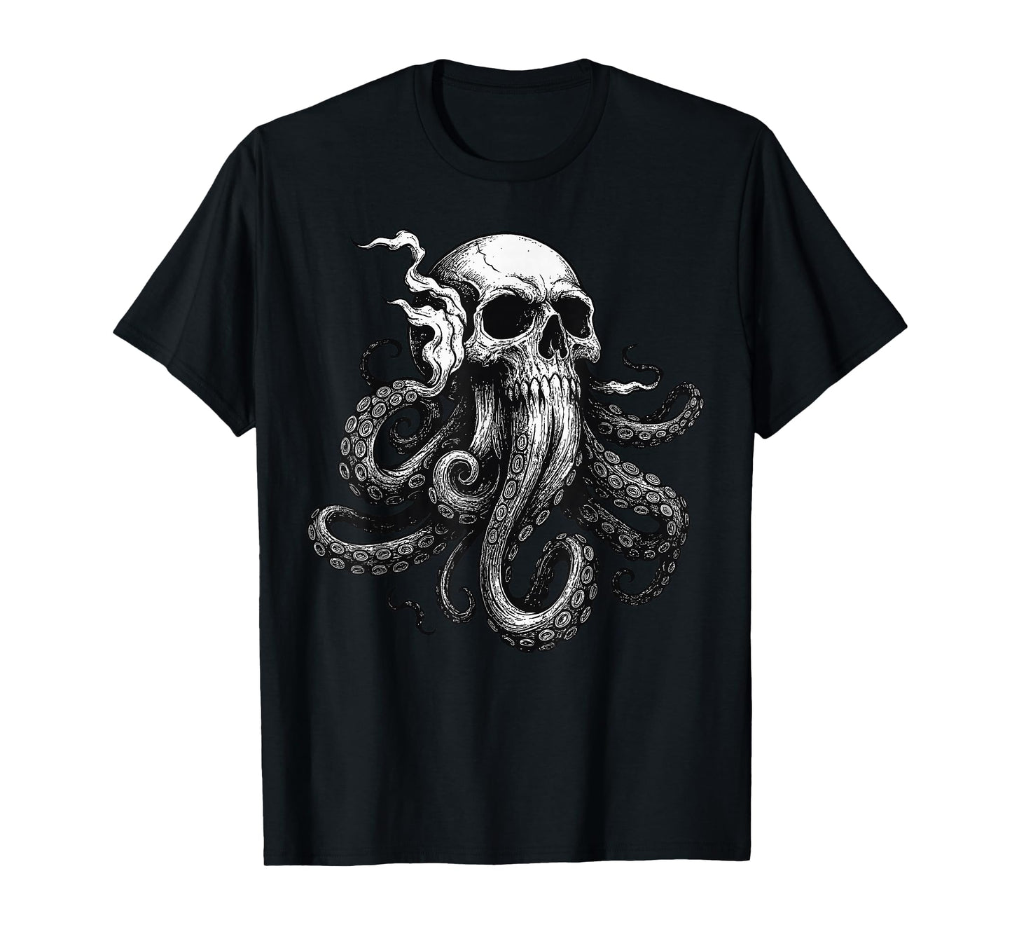 Cthulhu Kraken Skull Octopus Graphic Nautical Sea Monster T-Shirt