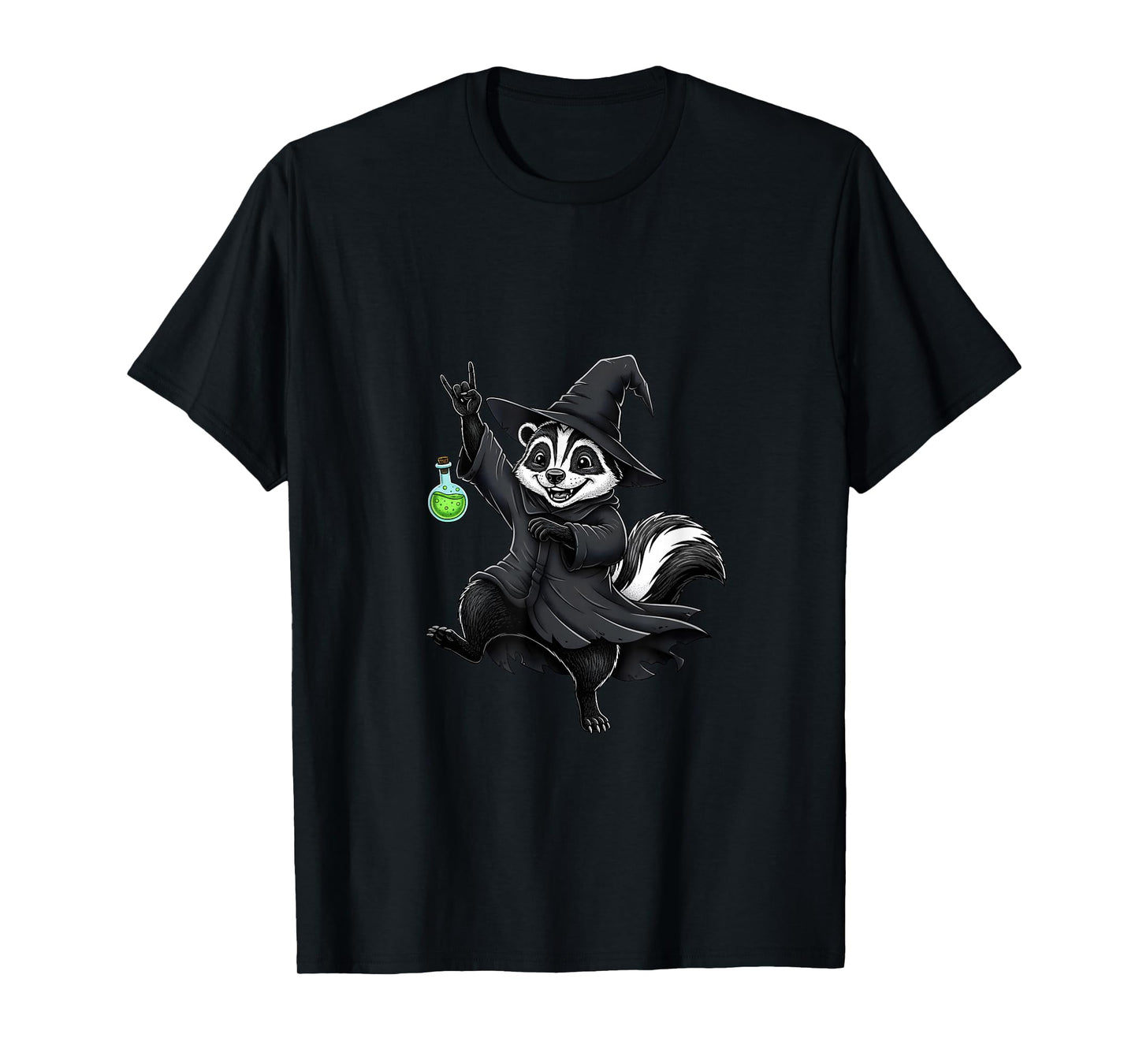 Cute Skunk Wizard Funny Halloween Magic Potion Costume T-Shirt