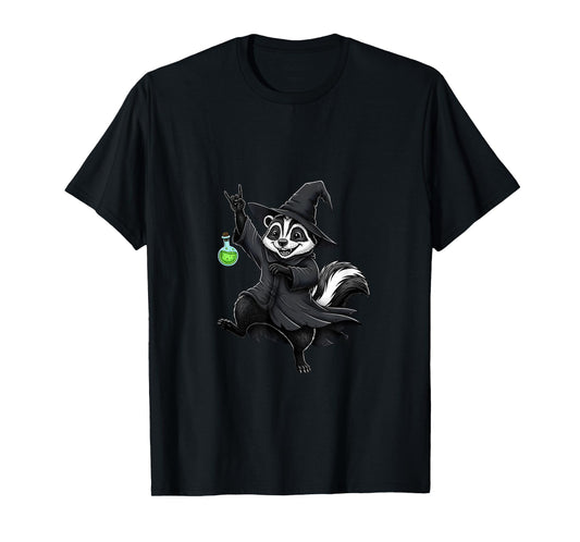 Cute Skunk Wizard Funny Halloween Magic Potion Costume T-Shirt