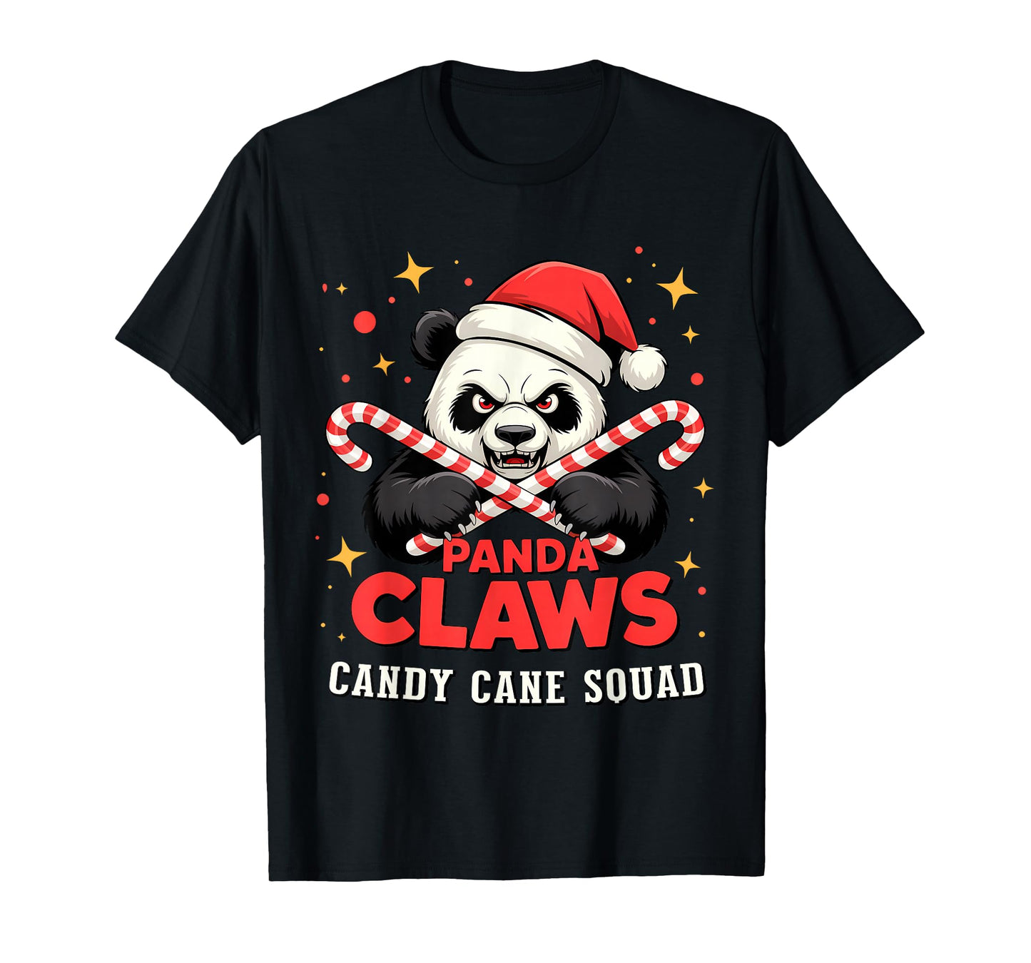 Panda Claws – Candy Cane Squad Christmas T-Shirt