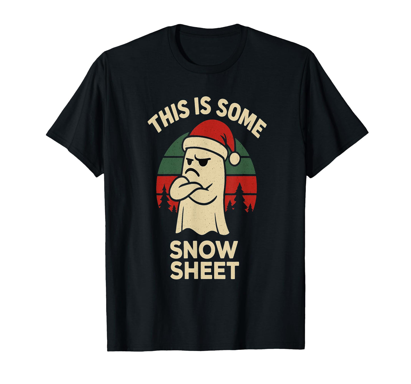 This is Some Snow Sheet Ghost Santa Hat Funny Christmas T-Shirt