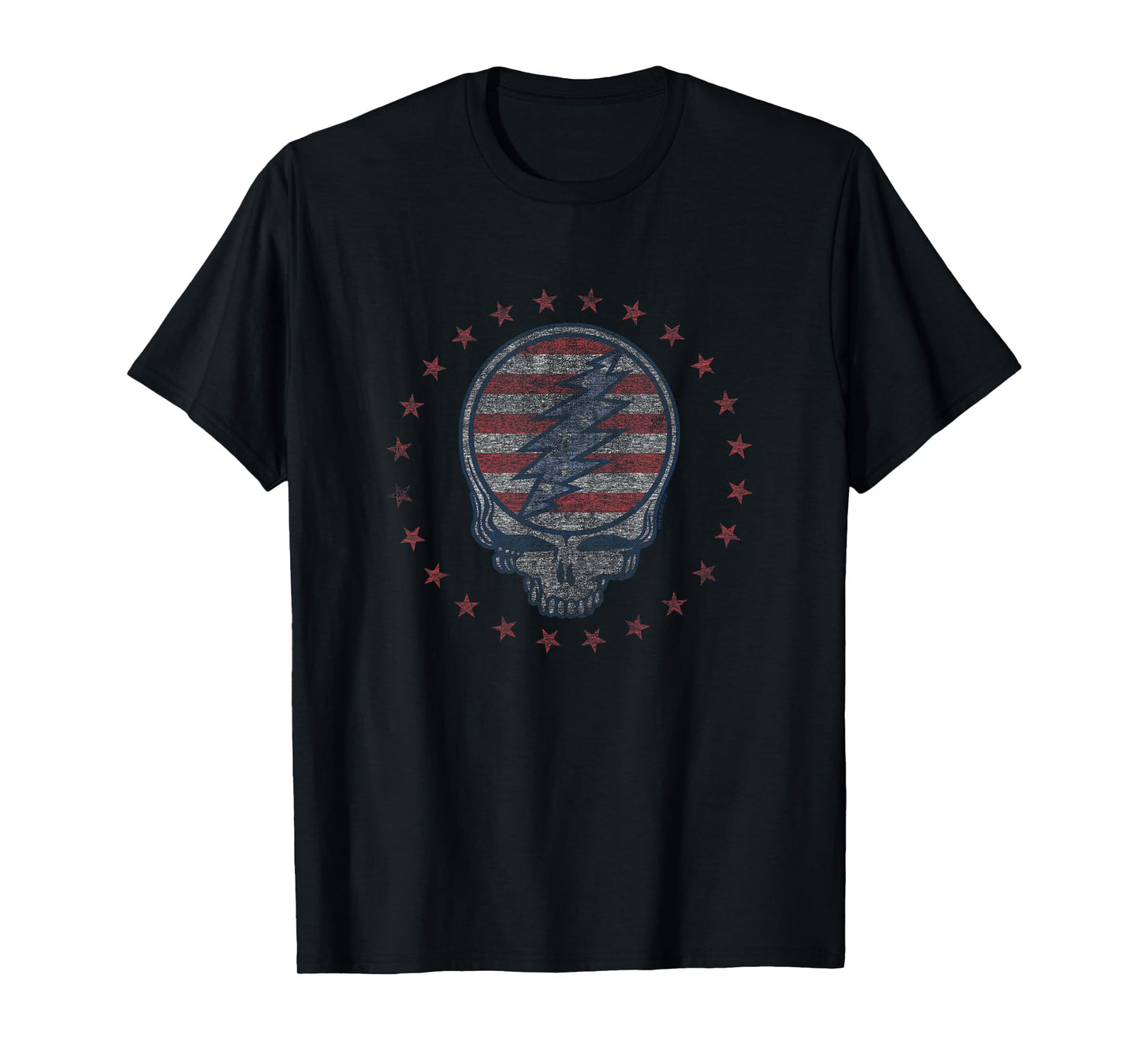 Kids Grateful Dead Patriotic USA Flag Stealie Vintage Band T-Shirt