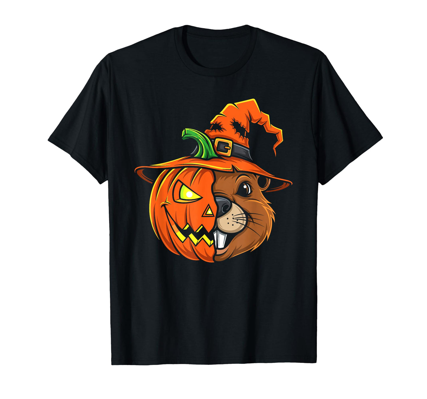 Beaver Pumpkin Jack O Lantern Halloween Kids Mens Womens T-Shirt