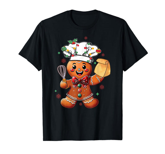 Cute Gingerbread Man Baker Funny Christmas Chef Bake Cookies T-Shirt