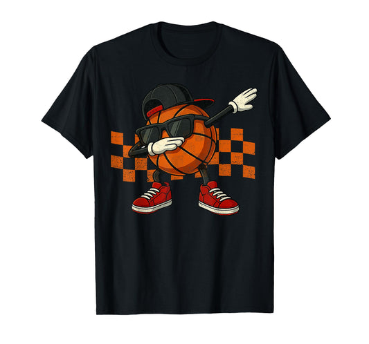 Dabbing Basketball Vintage Retro Ball Sunglasses T-Shirt