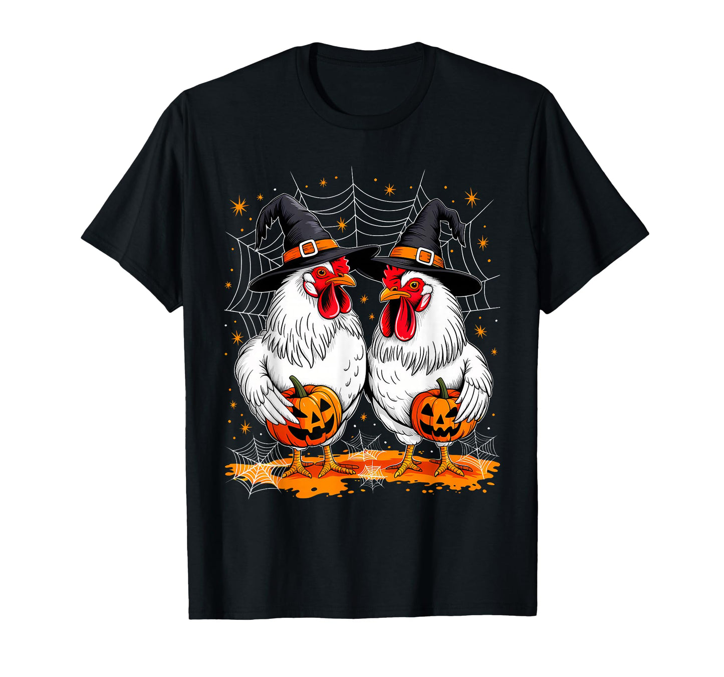 Funny Chickens Roosters Witches Halloween Costume Spooky T-Shirt