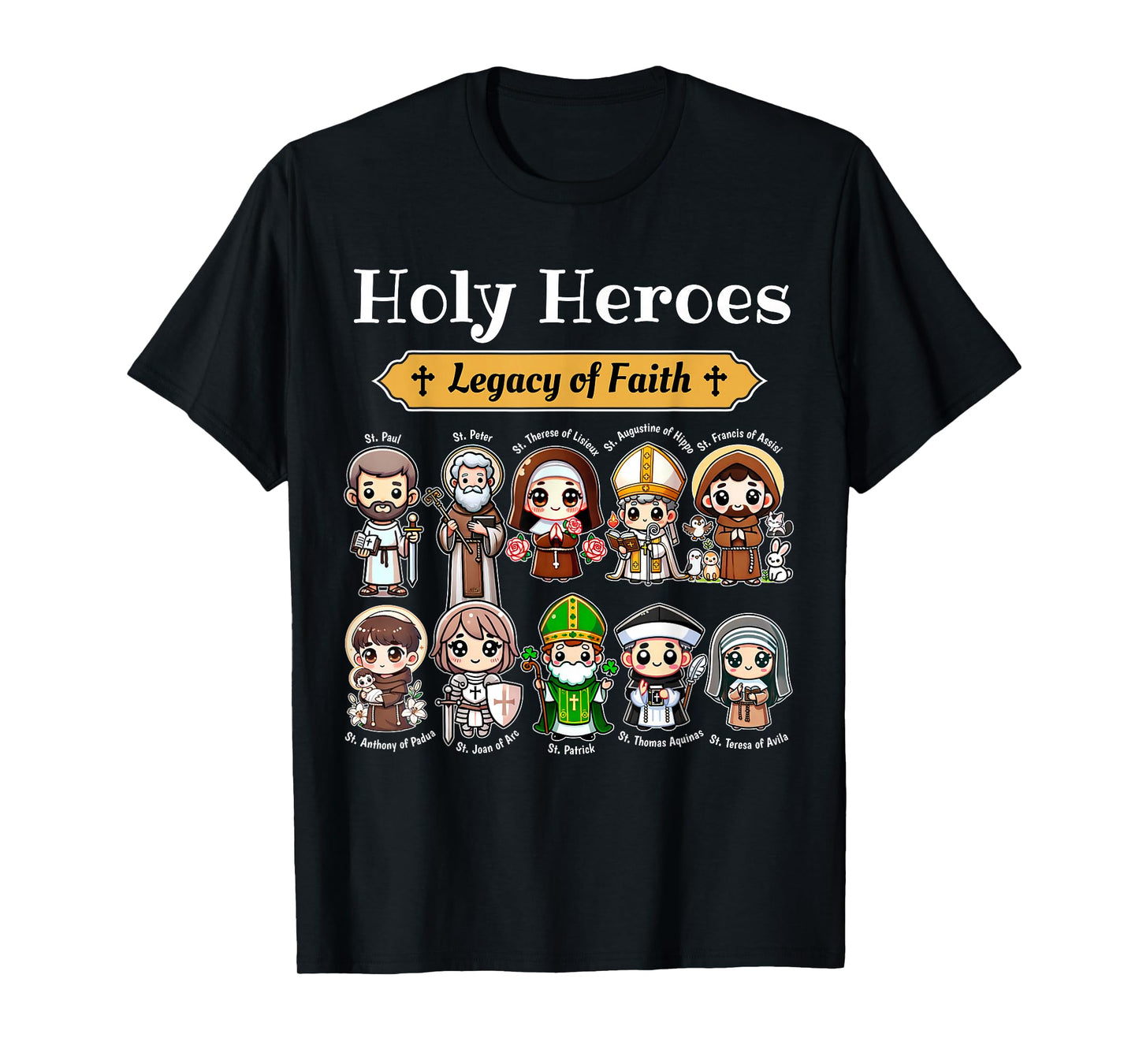 Holy Heroes Legacy of Faith Catholic Saints Collection kids T-Shirt