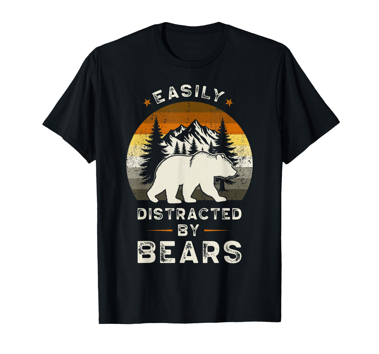 Gay Bear Pride Funny Retro Easily Distracted T-Shirt