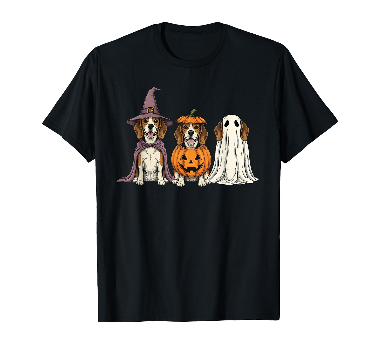 Spooky Ghost Beagle Pumpkin Halloween Dog Lover T-Shirt