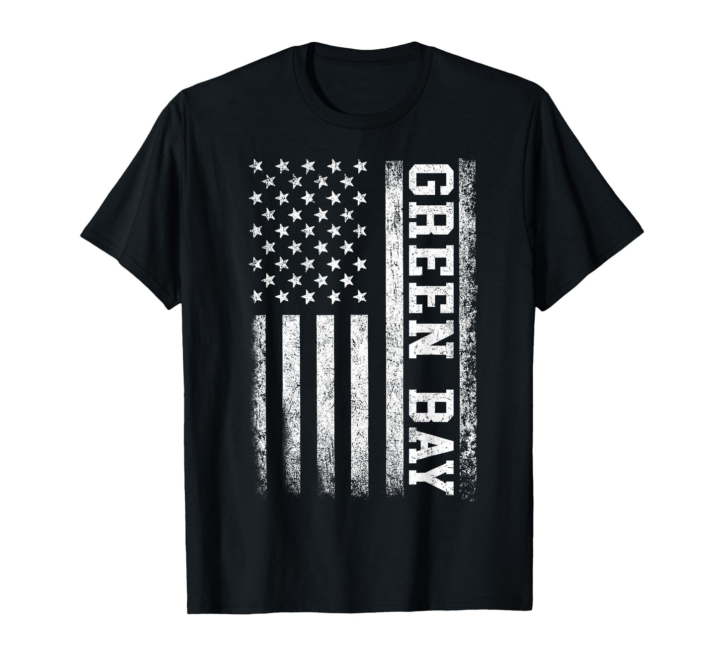 Green Bay US Flag Men Women Vintage T-Shirt