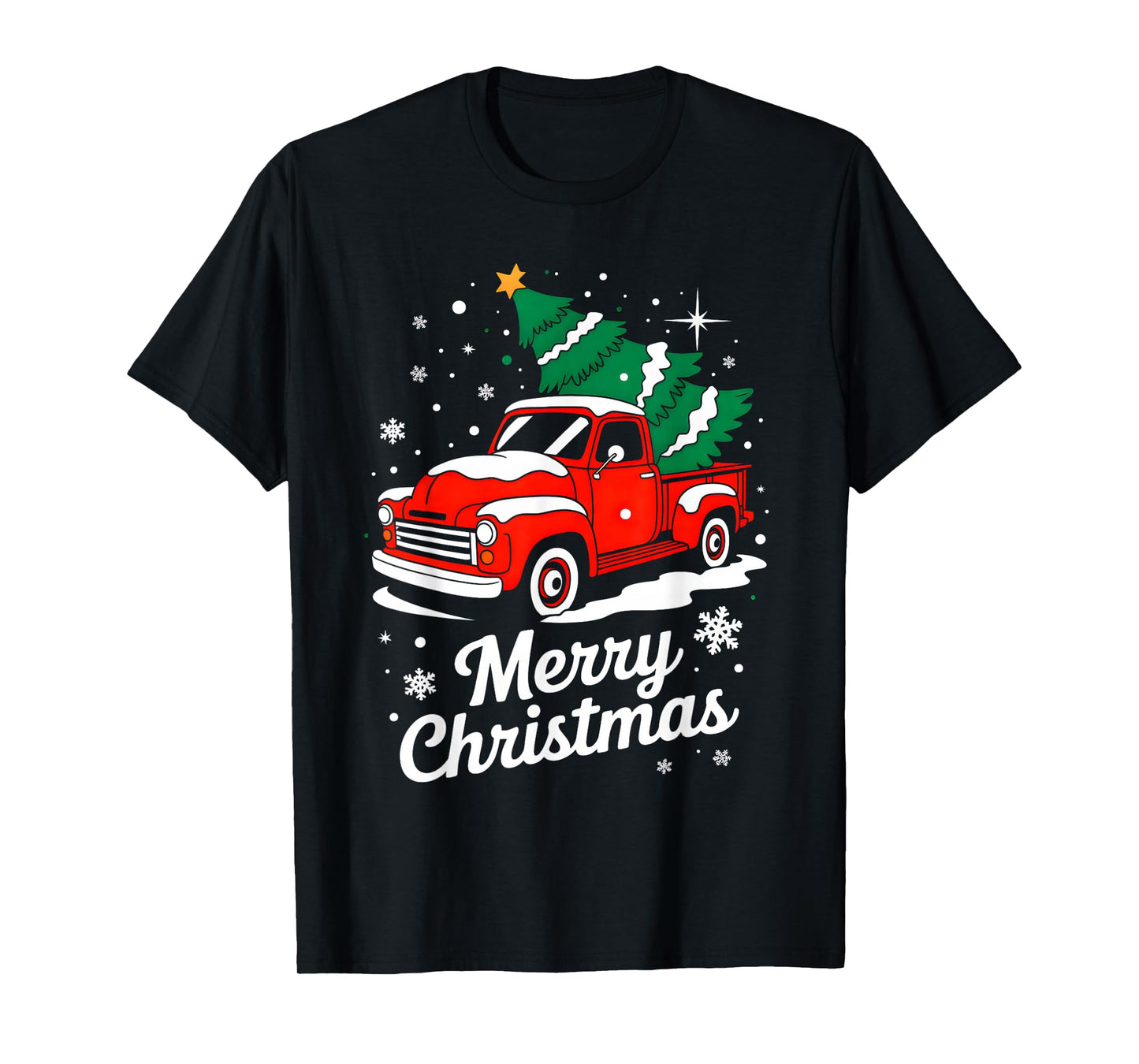 Merry Christmas Red Truck Family Matching Christmas Pajama T-Shirt