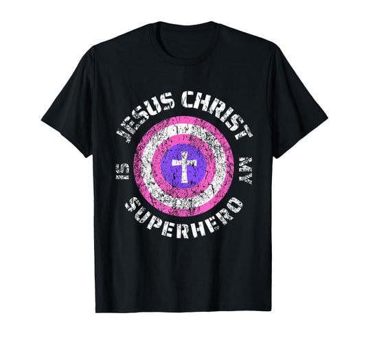 Jesus Christ Is My Superhero Jesus Kids Toddler Girls 5T 4T T-Shirt