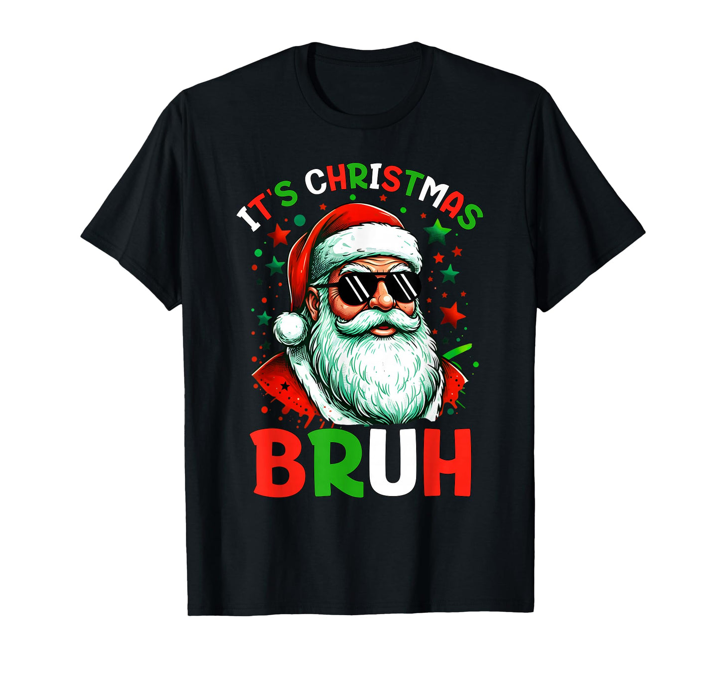 Bruh Christmas Teens Boys Kids Christmas Santa Cluas T-Shirt