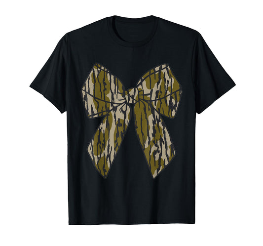 Bottomland Camo Bow Camo Coquette Bow Hunting Women Girls T-Shirt