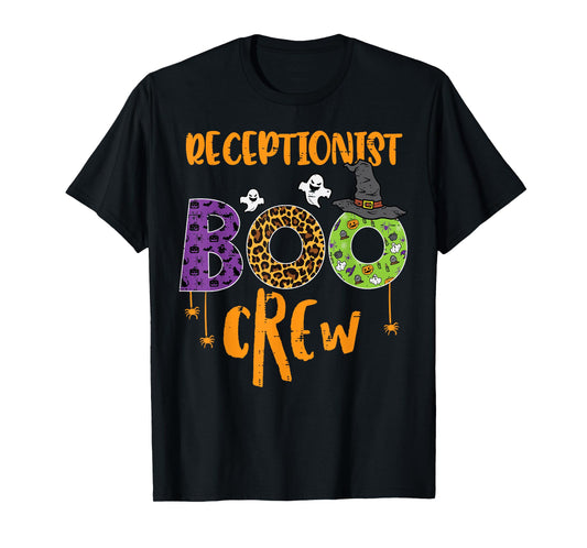Halloween Receptionist Boo Crew Front Desk Costume Women Men T-Shirt