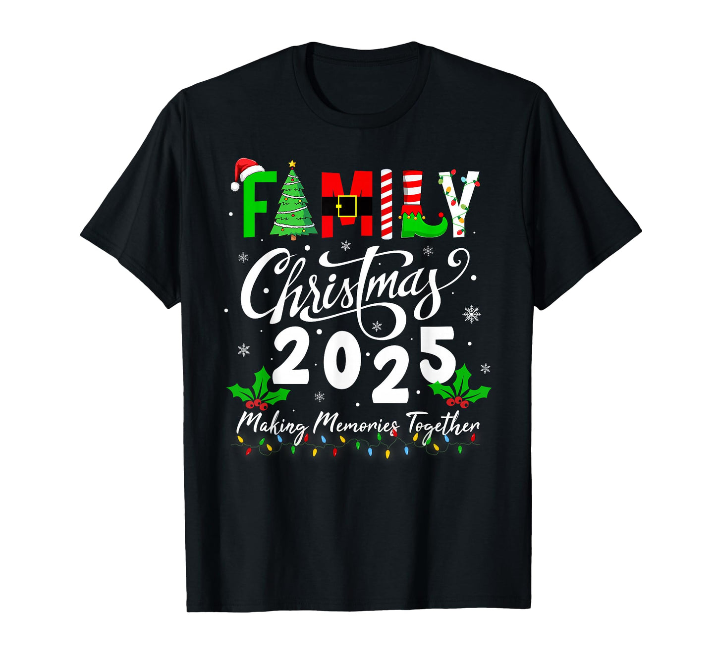 Family Christmas 2025 Matching Xmas Pajamas Christmas Squad T-Shirt