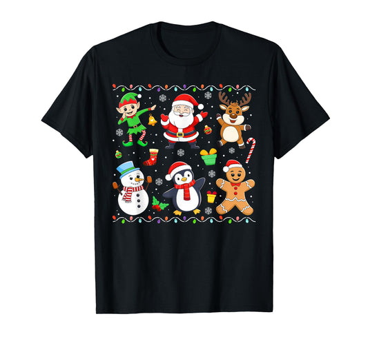 Dabbing Santa Elf Friends Funny Christmas Boys Men Xmas Dab T-Shirt