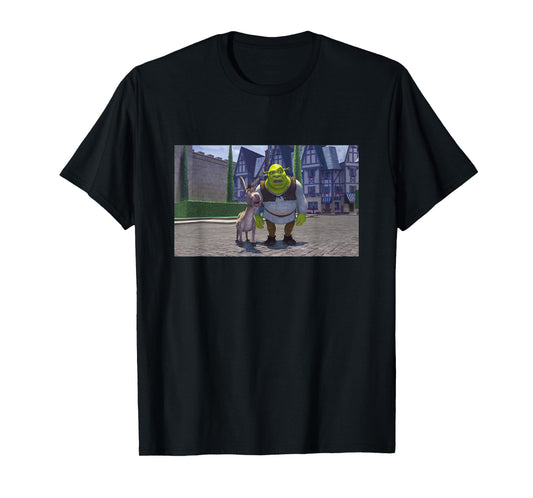 Shrek Iconic Donkey & Shrek Photo Scene Big Chest Poster T-Shirt