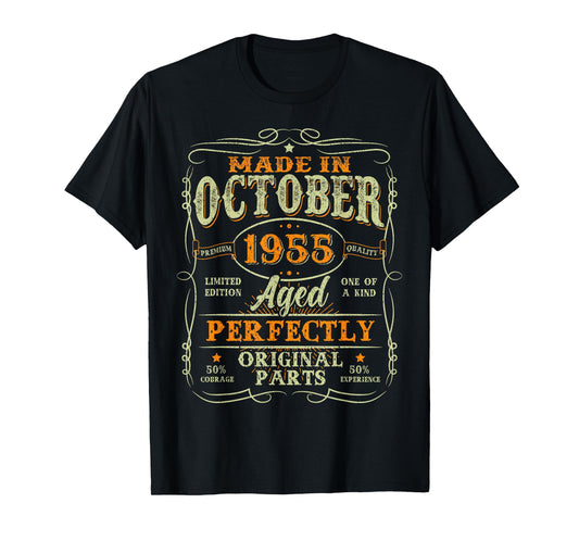 70 Years Old Vintage Made In October 1955 70th Birthday Men T-Shirt