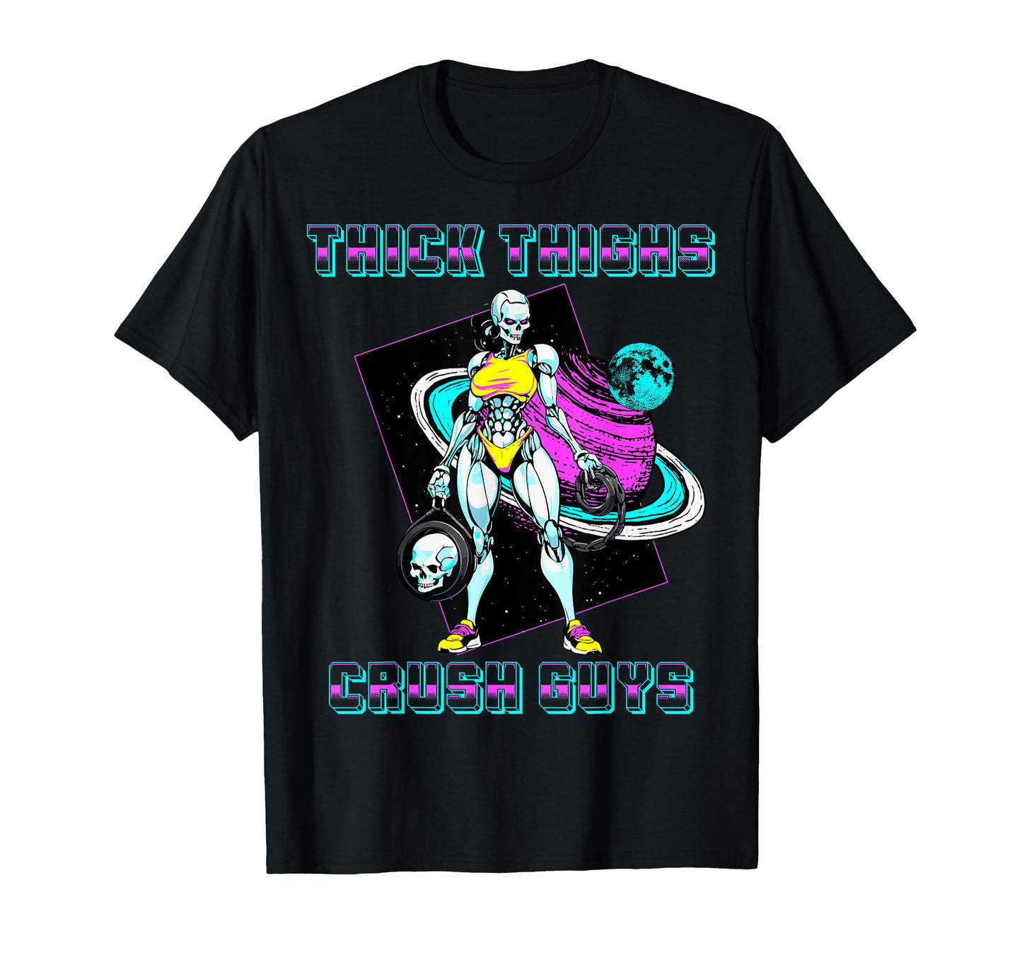 Thick Thighs Crush Guys Weightlifting Bodybuilding Gym T-Shirt