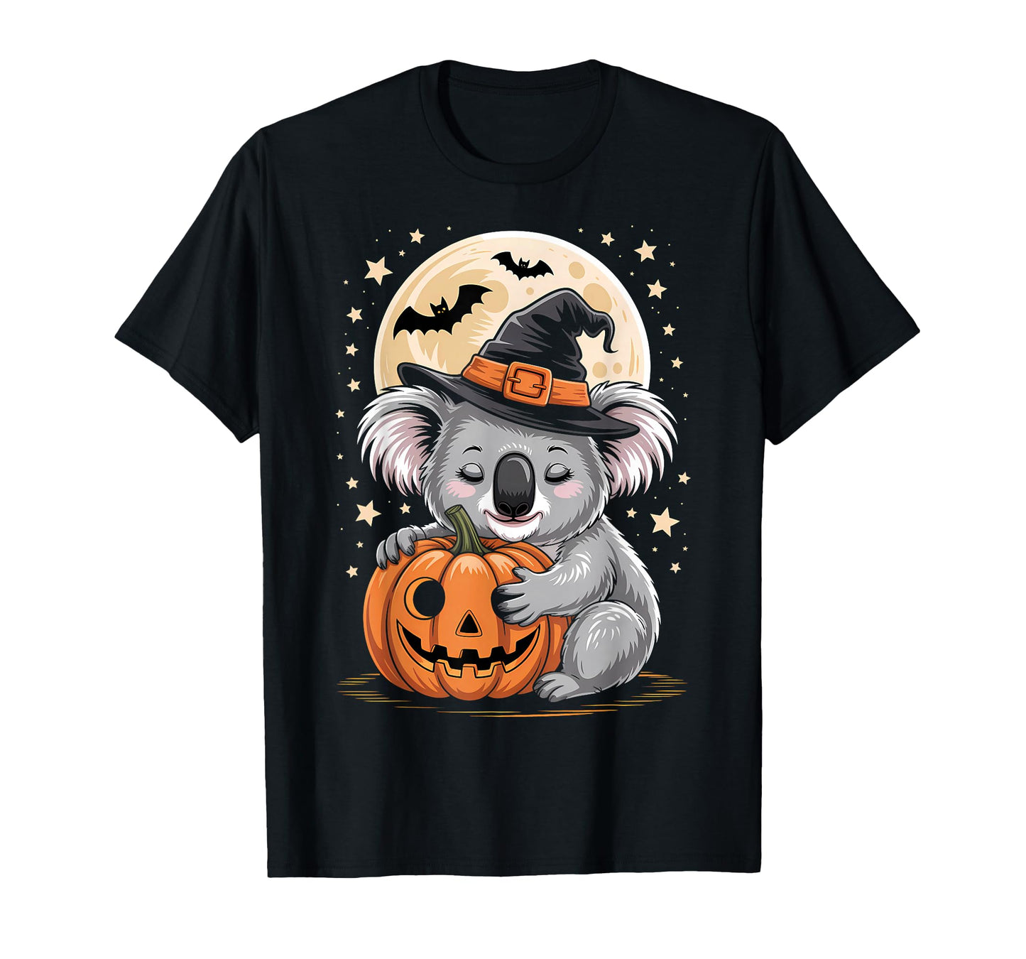 Halloween Koala Witch Hat Pumpkin Spooky T-Shirt