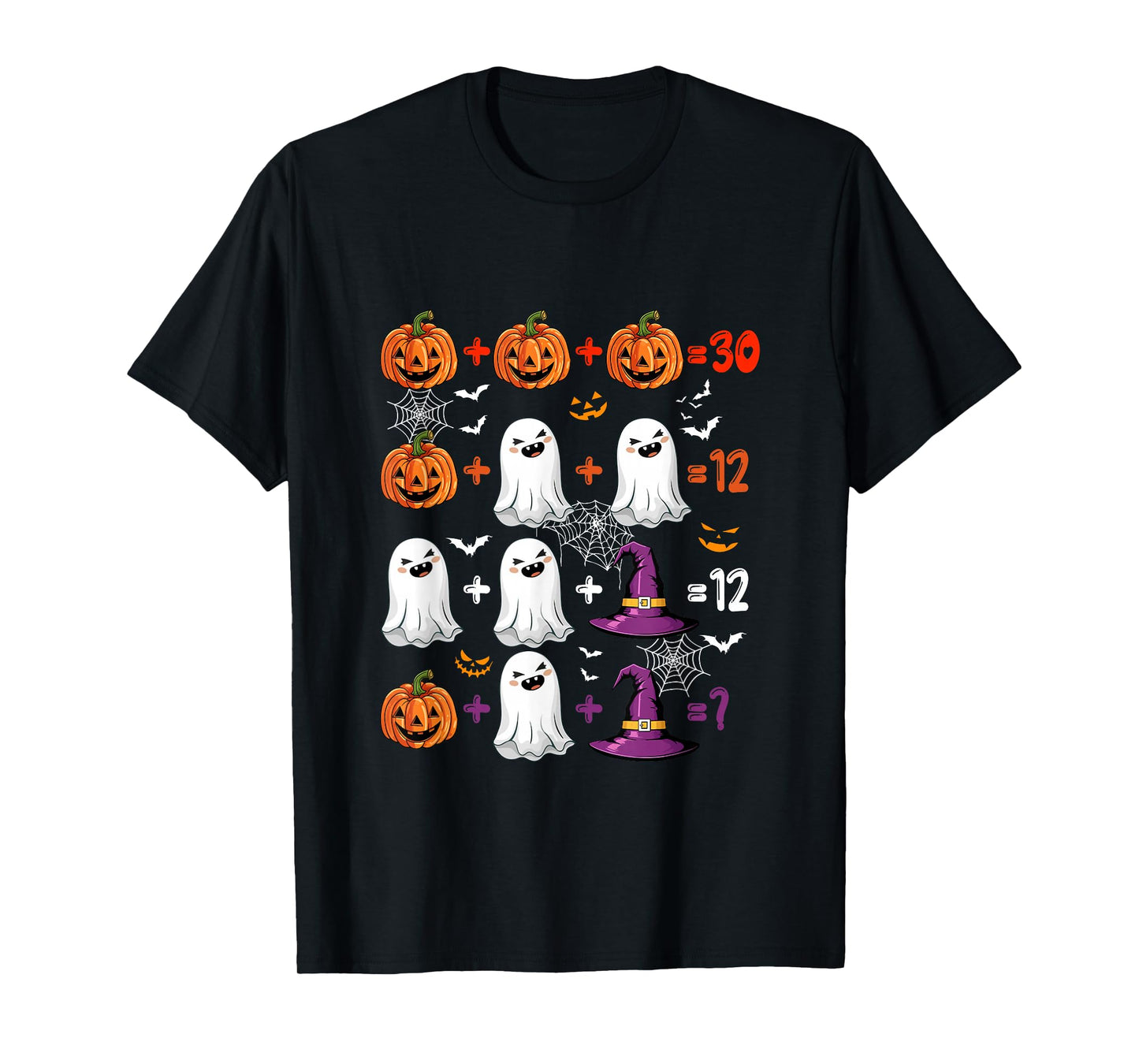 Halloween Quiz Math Witch Boo Carved Pumpkin Teacher Student T-Shirt