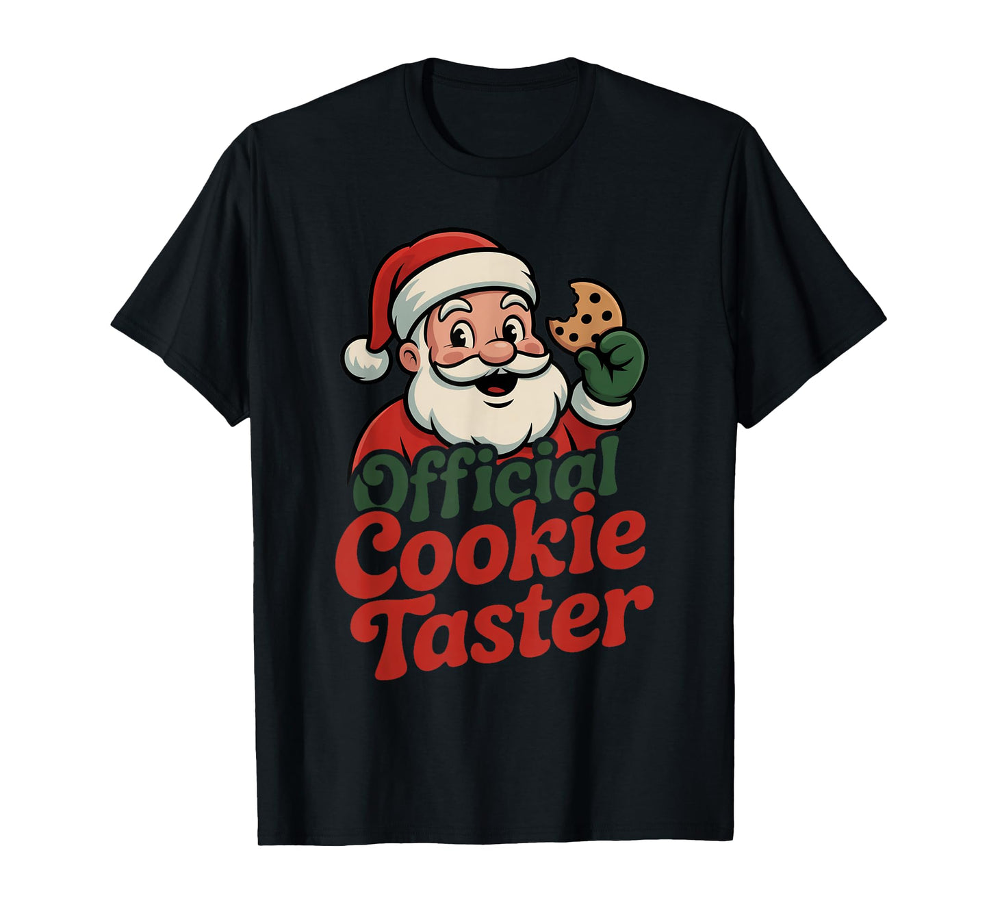 Official Cookie Taster Funny Vintage Santa Christmas T-Shirt