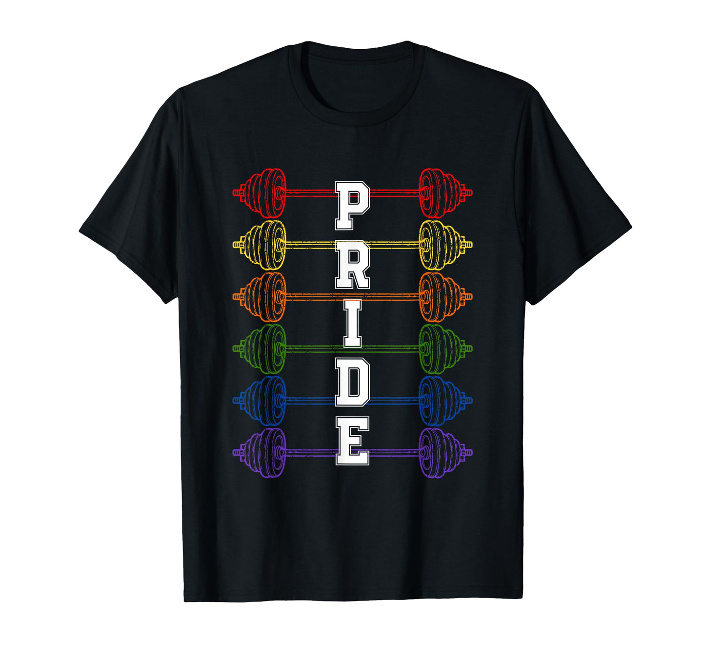 LGBTQ Pride Flag Weightlifting Workout T-Shirt