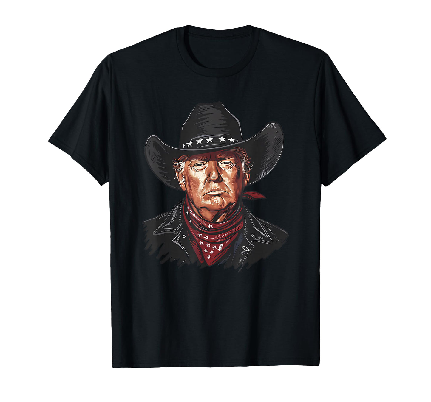 Funny Cowboy Western Donald Trump US Flag 2024 Election T-Shirt